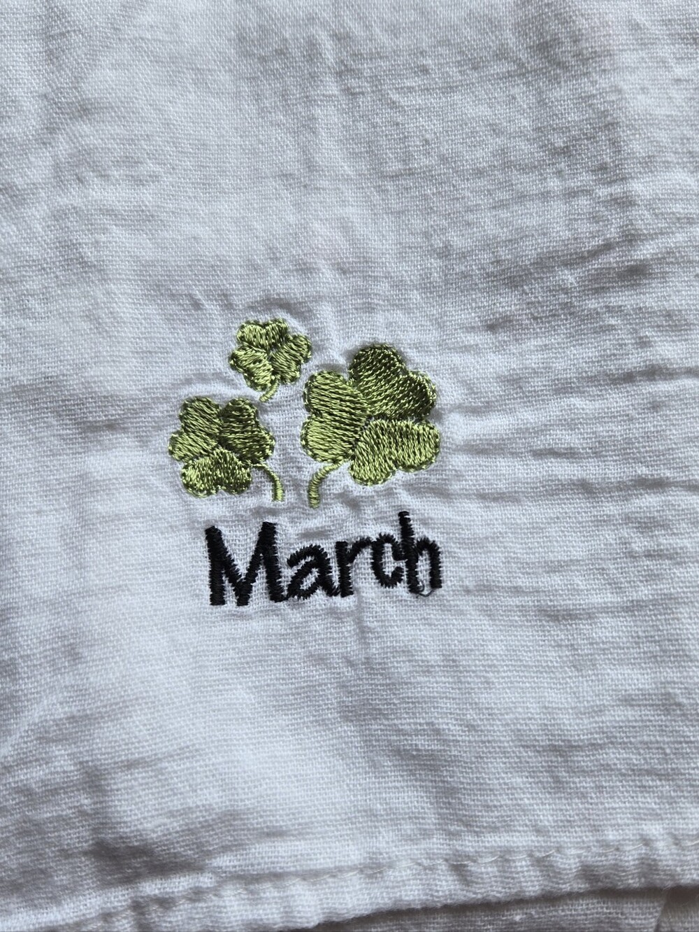 White Embroidered Months Hand Towels - Picture 4 of 16